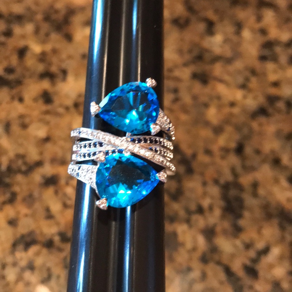Blue and White Topaz Ring!